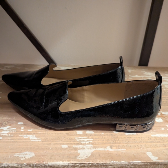 Franco Sarto Glossy Black Women's Flats - Picture 3 of 4